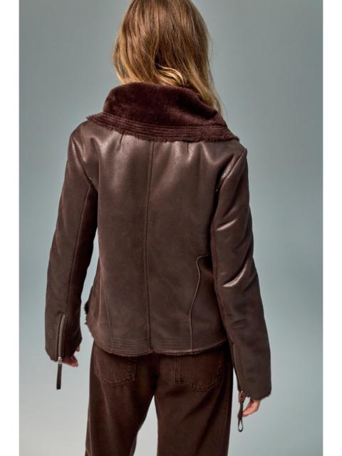 FREE PEOPLE We The Free Fourline Shearling Aviator Jacket