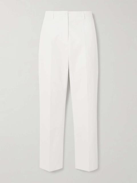 Valentino Pleated cotton straight-leg pants