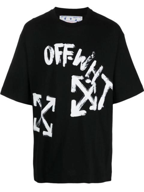 OFF-WHITE Paint Script Over T-Shirt Black