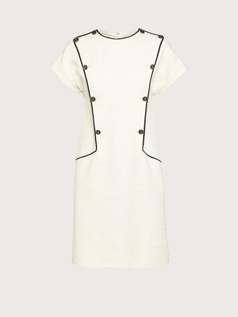 FERRAGAMO BIB DRESS WITH GANCIO S BUTTONS