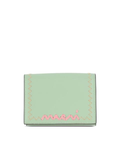 Marni logo-embroidered tri-fold wallet