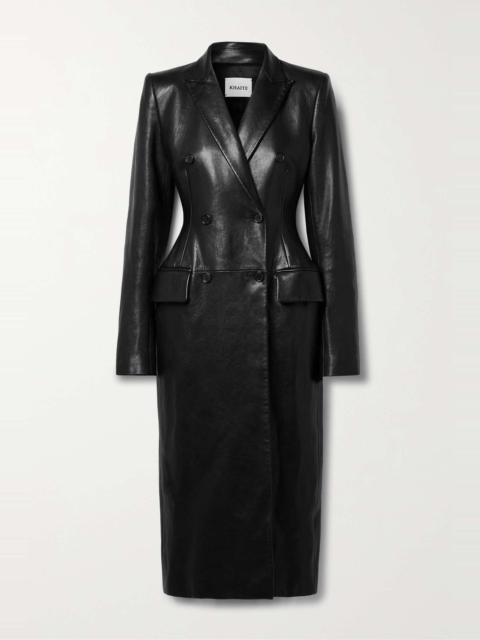 KHAITE Carmona double-breasted textured-leather coat