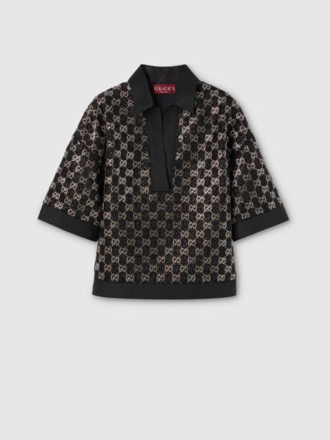 GUCCI Wool tweed lamé top