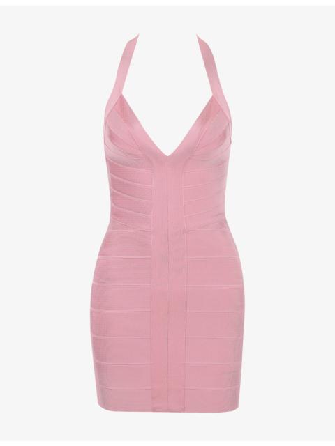 House of CB The Contour Halter-Neck Stretch-Woven Mini Dress