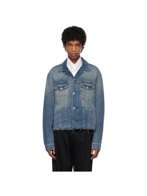 MM6 Maison Margiela Blue Raw Edge Denim Jacket