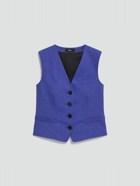 Theory Slim Vest in Good Linen