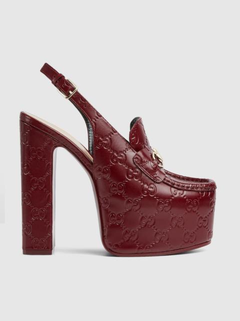 GUCCI Women's Horsebit platform loafer slingback