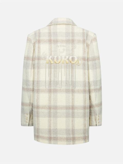 EVISU Gradient Logo Embroidery Plaid Blazer