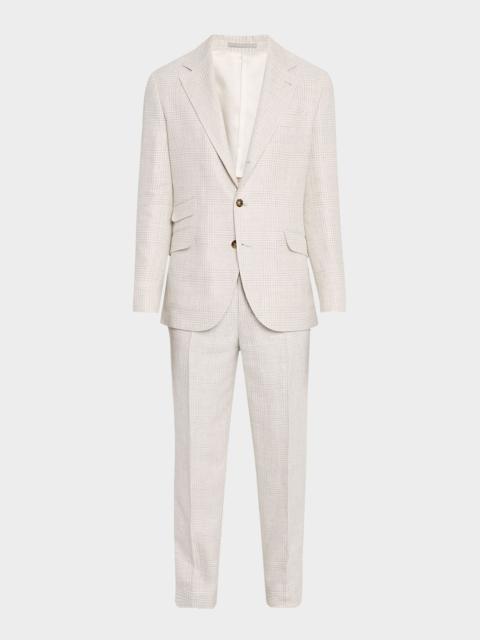 Brunello Cucinelli Men's Prince of Wales Plaid Cavallo Suit
