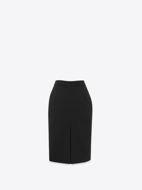 SAINT LAURENT tuxedo pencil skirt in grain de poudre