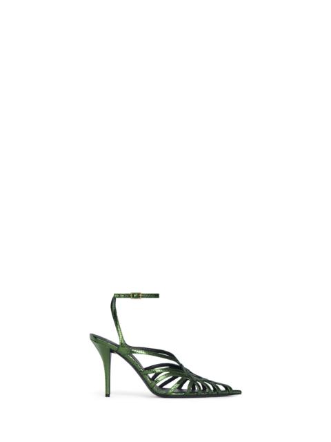 Balmain Python-effect leather Cage sandals