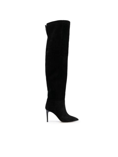 PARIS TEXAS Stiletto 100mm thigh-length suede boots