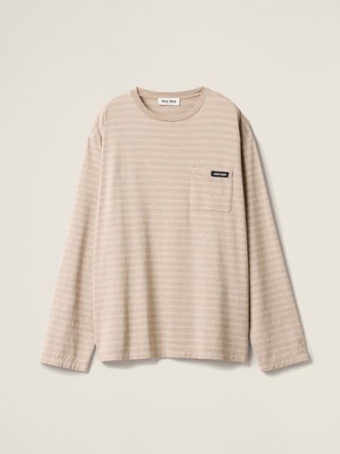 MIU MIU★コットンリバーシブルTシャツ Miu Miu Long-sleeved cotton jersey T-shirt | REVERSIBLE