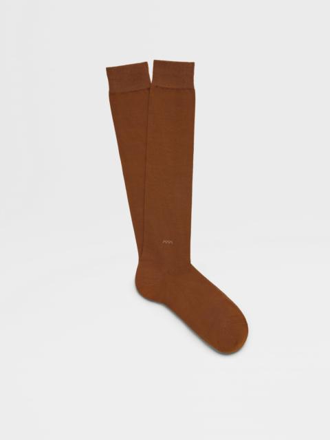 ZEGNA DARK FOLIAGE COTTON BLEND SOCKS