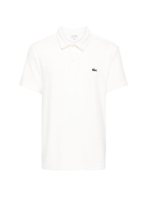 logo-appliquÃ© velvet polo shirt