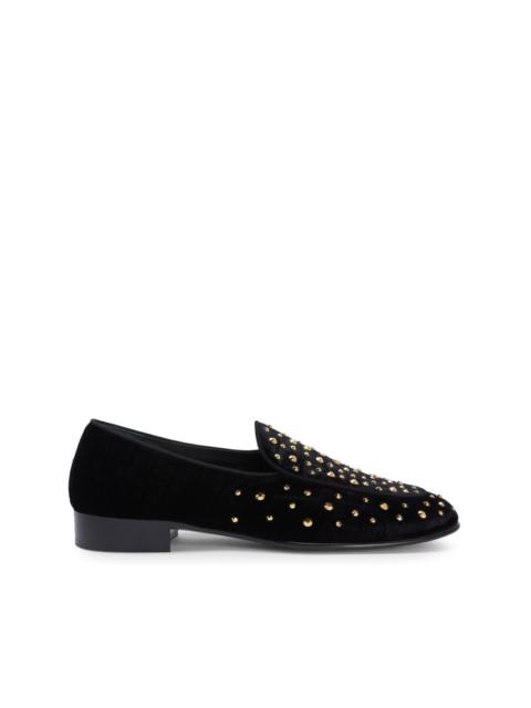 Rudolph crystal-embellished leather loafers