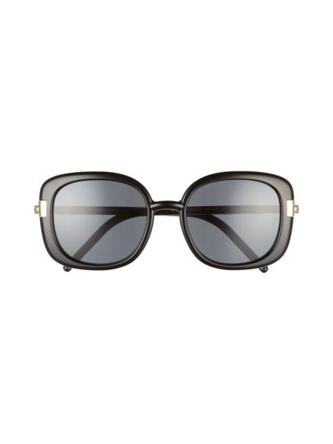 Prada Pillow 53mm Polarized Sunglasses in Black/Polarized Dark Grey at Nordstrom