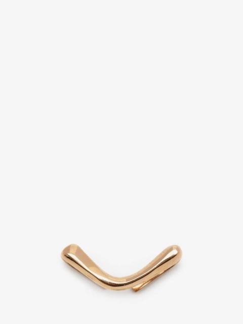 Alexander McQueen Mini Top Bar Ear Cuff in Antique Gold