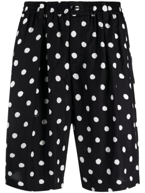 polka dot-print pleated bermuda shorts