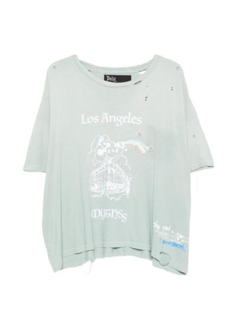 Paly distressed graphic-print T-shirt