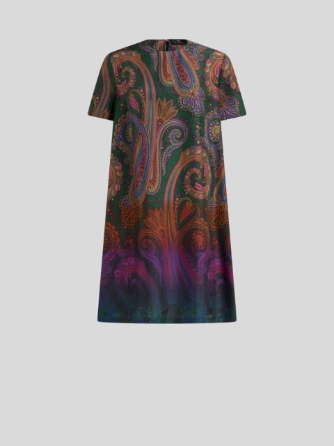 Etro MINI SILK TUNIC DRESS WITH DEGRADÉ PAISLEY MOTIF