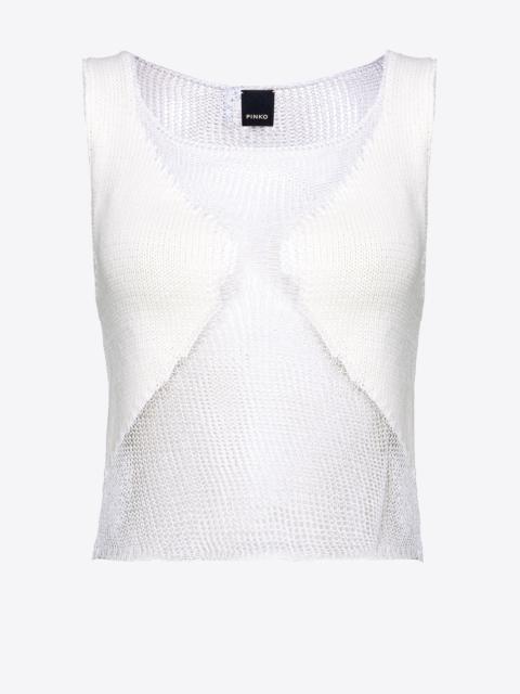 MESH TOP WITH TRANSPARENT PATCH