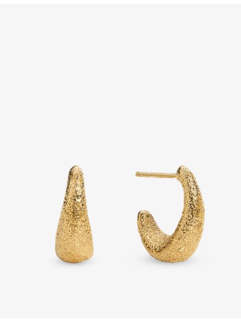 MONICA VINADER Antica Textured Small 18ct Yellow Gold Vermeil Hoop Earrings