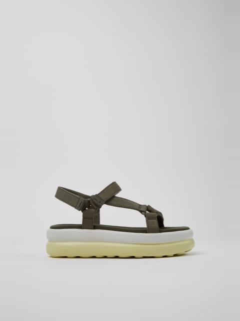 CAMPER Pelotas Flota Up Green Recycled PET Sandals for Women.