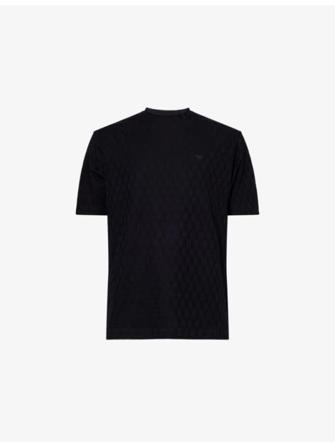 EMPORIO ARMANI Jacquard Crewneck Cotton-Jersey T-Shirt