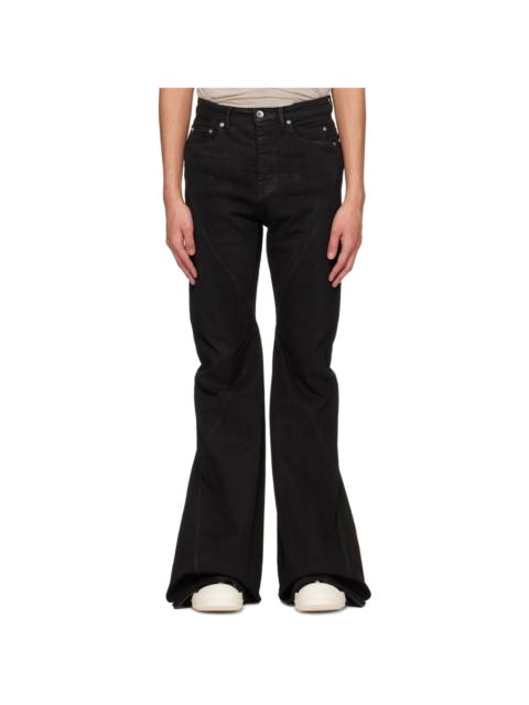 Rick Owens DRKSHDW Black Bias Bootcut Jeans