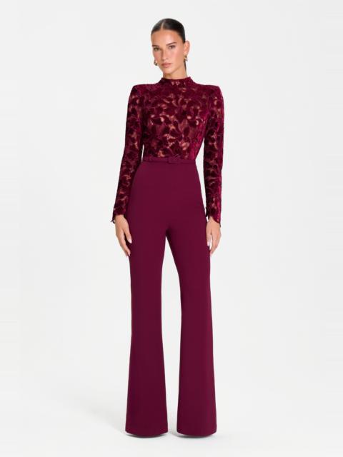 NADINE MERABI Eleanor Burgundy Jumpsuit