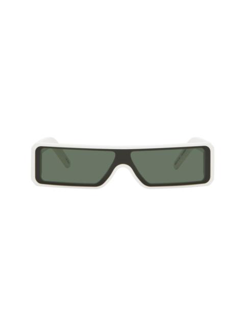 Rick Owens White Hollywood Geth Sunglasses