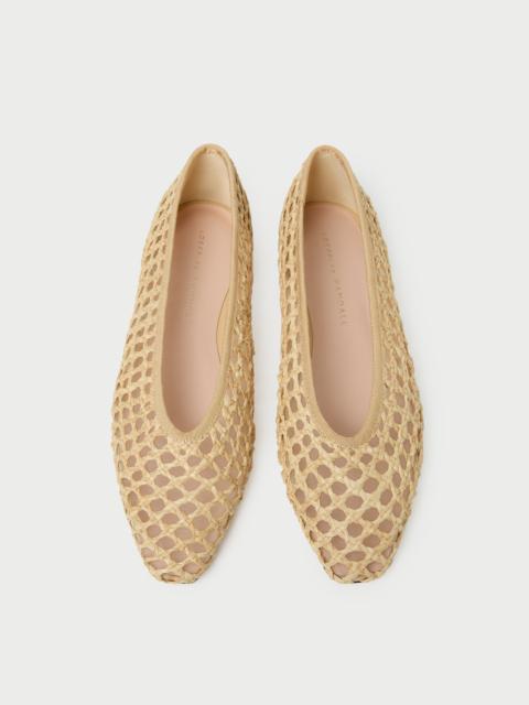 LOEFFLER RANDALL Emery Natural Crochet Ballet Flat