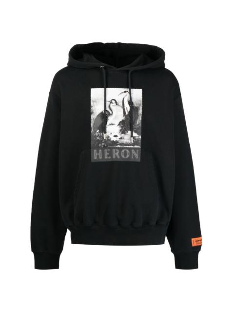 Halftone Heron print hoodie