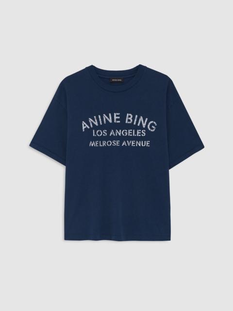 ANINE BING Cade Tee Melrose Stencil - Navy