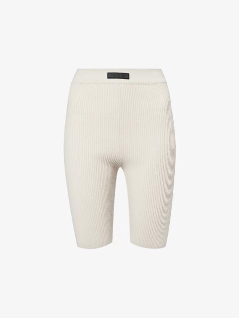 ESSENTIALS Biker high-rise cotton-blend shorts