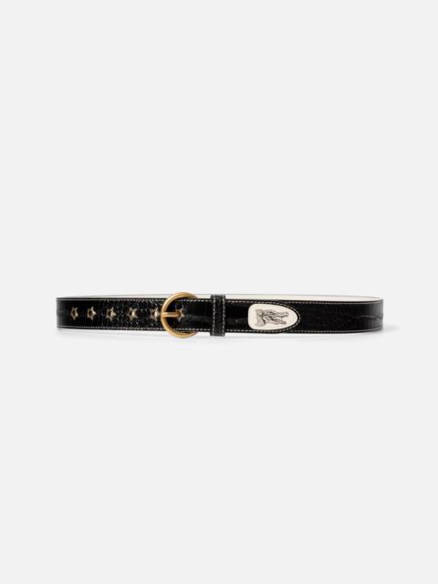DUKE + DEXTER Ellis Black Croc Belt