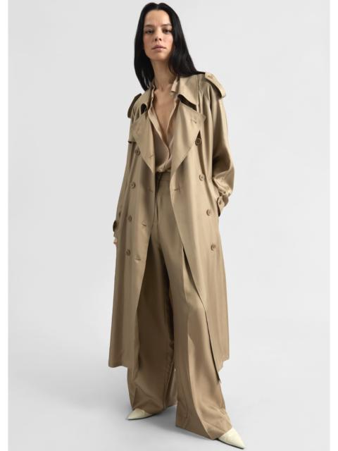 The Frankie Shop Veyron Silk Trench - Beige