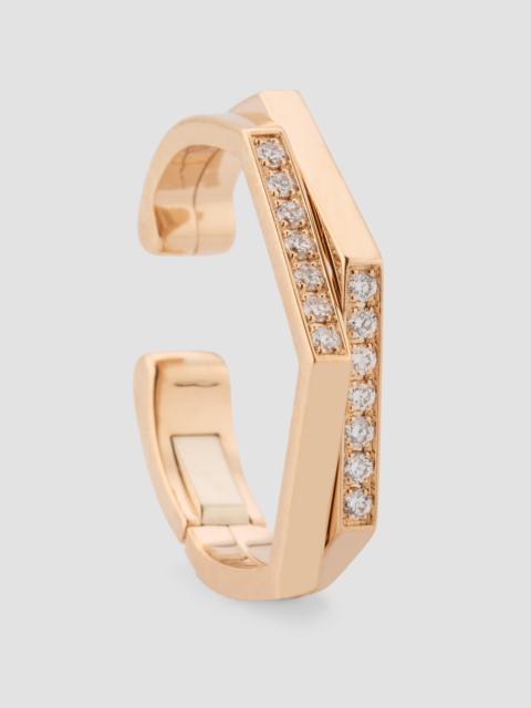 REPOSSI Women's Antifer 18K Rose Gold & 0.11 TCW Diamond Double-Row Ear Cuff - Pink Gold