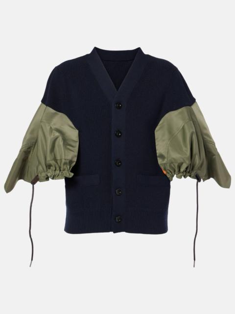 sacai Cotton Gabardine X Knit Pullover | REVERSIBLE