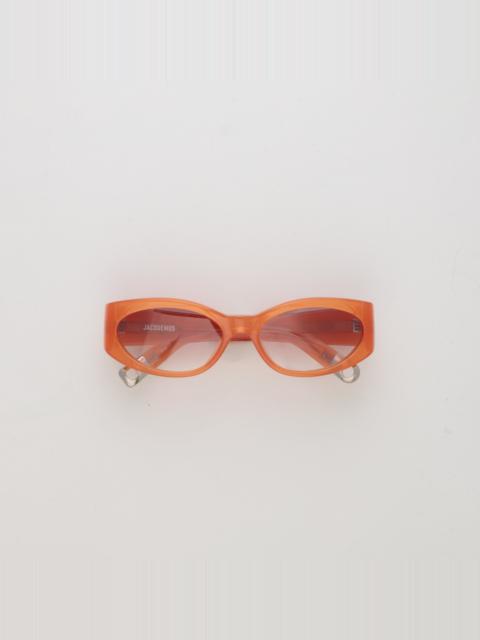 JACQUEMUS Ovalo Oval Sunglasses in Amber