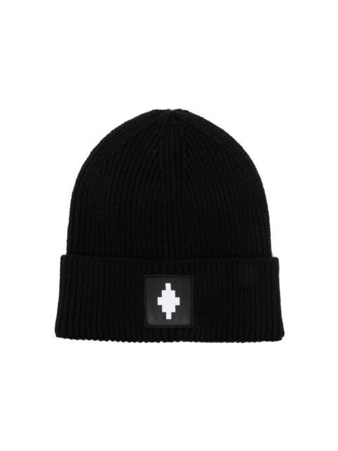 Cross logo-patch knitted beanie
