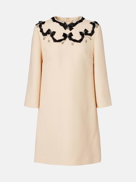 Valentino Crepe Couture embellished minidress