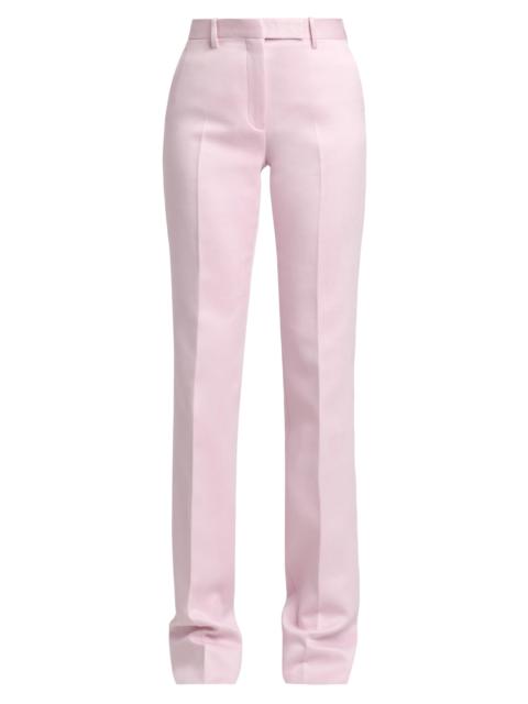 TOM FORD Women's Tailored Cotton-Silk Straight-Leg Pants - Orchid Pink