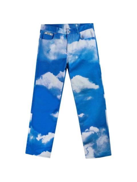 Moschino cloud-print straight-leg jeans