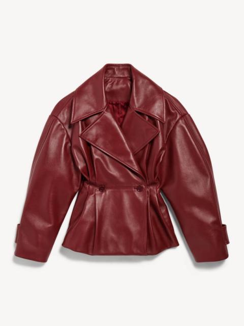 BALENCIAGA Women's Folded Short Trench in Burgundy