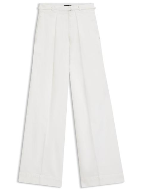 BOSS WIDE-LEG JEANS IN CREAM DENIM WITH FRONT PLEATS