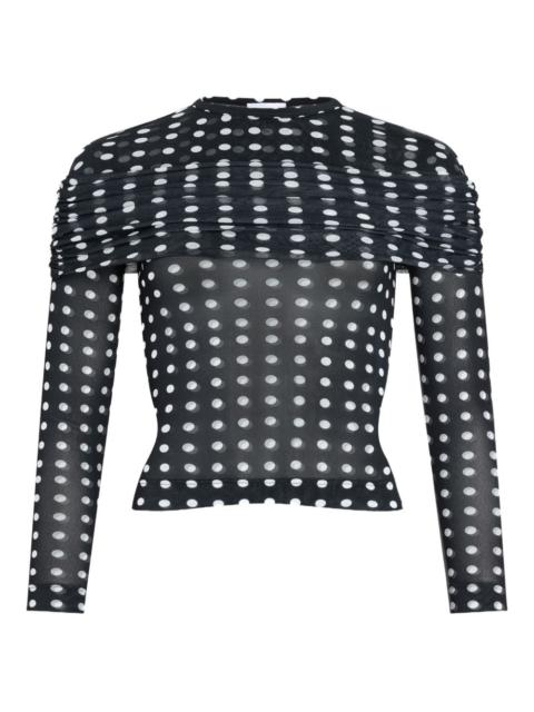 PATOU polka-dot ruched top