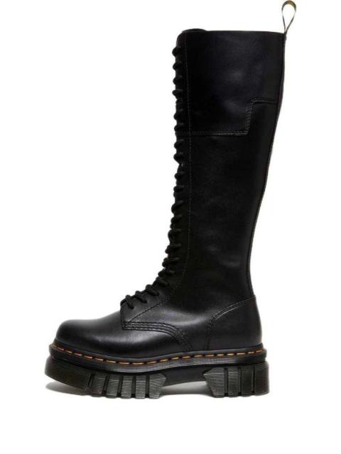 (WMNS) Dr.Martens Audrick 20-Eye Leather Knee High Platform Boots 'Black' 27953001