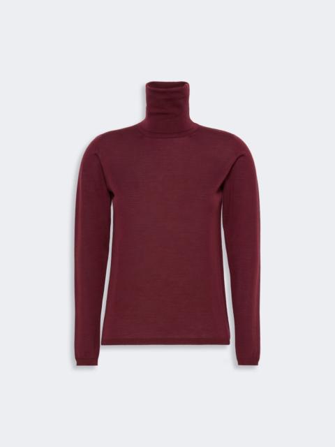 Max Mara SALUTO Wool yarn polo-neck sweater - RED PURPLE